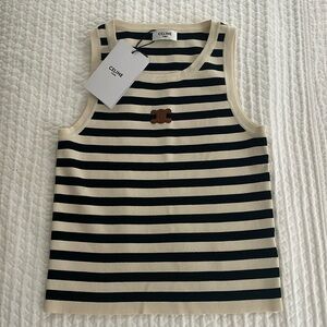 Celine Logo Striped Tank